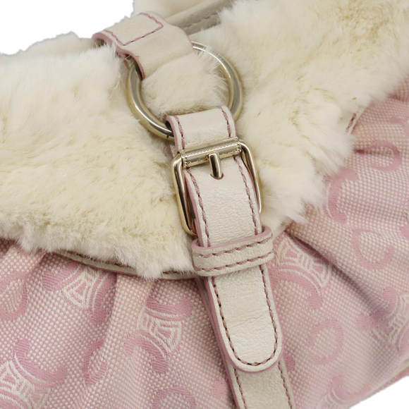 CELINE Paris Macadam Canvas Shoulder Bag Pink Gold Auth 96940 - Picture 16 of 16